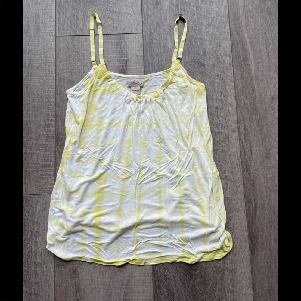 Lucky Brand Tie Die Yellow Tank Size XS